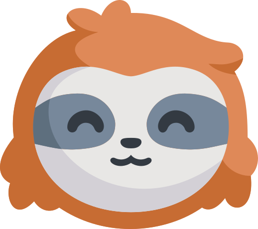 GoToSocial logo, a cute little sloth smiling