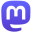Mastodon logo, a white M in a purple chat bubble